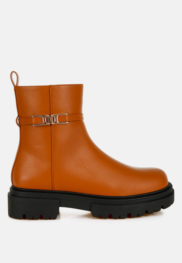 Corsac Buckle Belt Ankle Boots-0