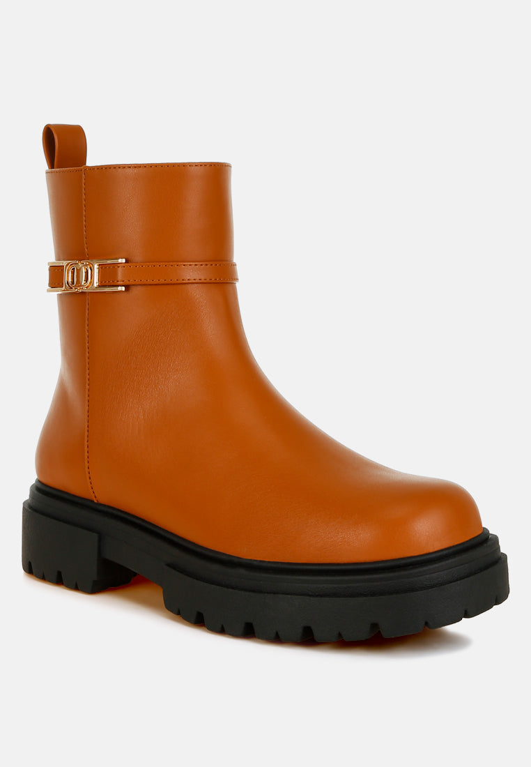 Corsac Buckle Belt Ankle Boots-1