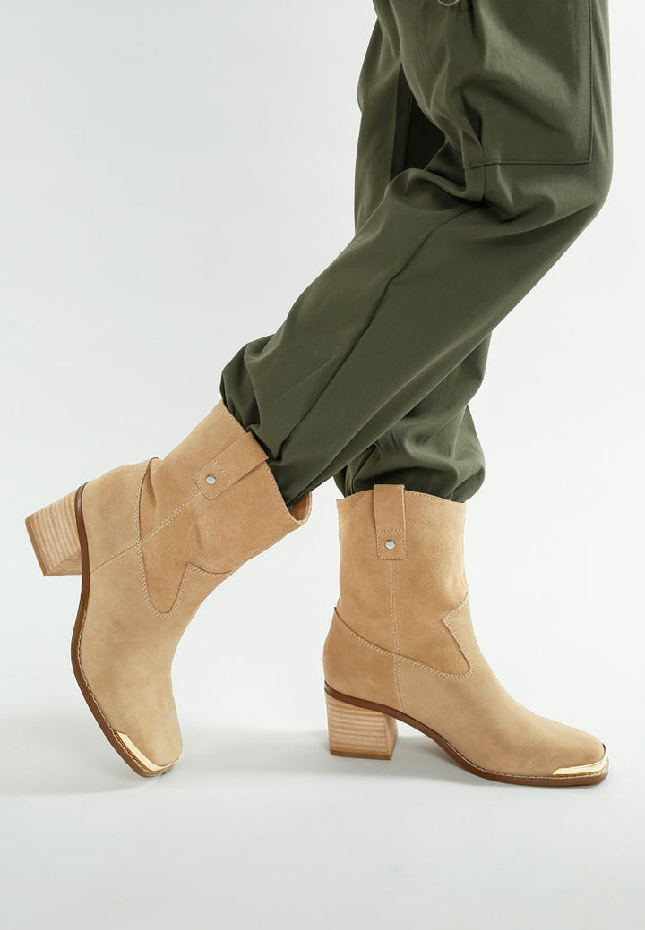 Emberly Suede Square Toe Ankle Boots-3