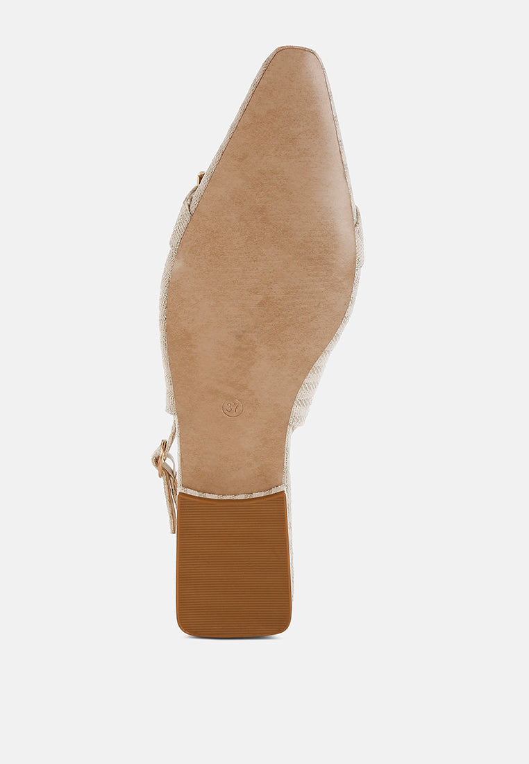 Crina Pearl-Detailed Horsebit Woven Flats-3