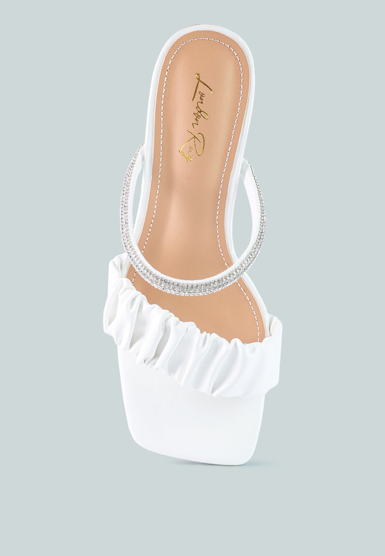 Date Look Clear Heel Rhinestone Sandals-4