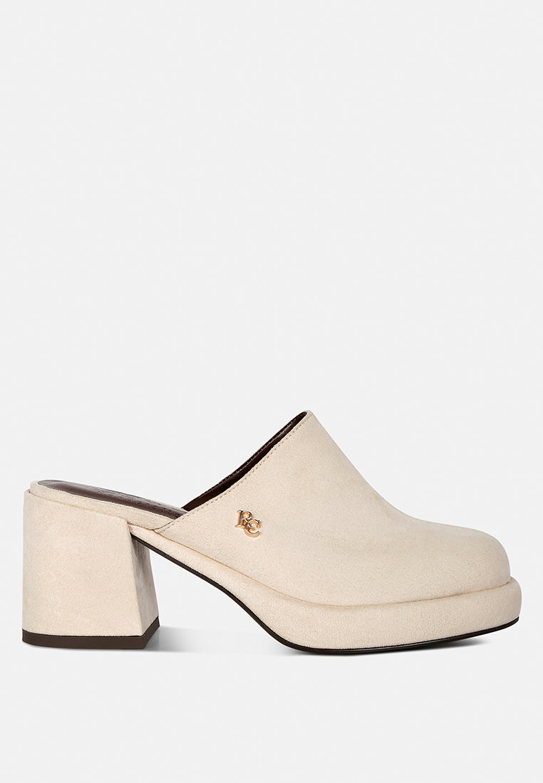 Delaunay Suede Heeled Mule Sandals-5