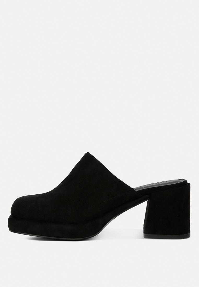 Delaunay Suede Heeled Mule Sandals-2