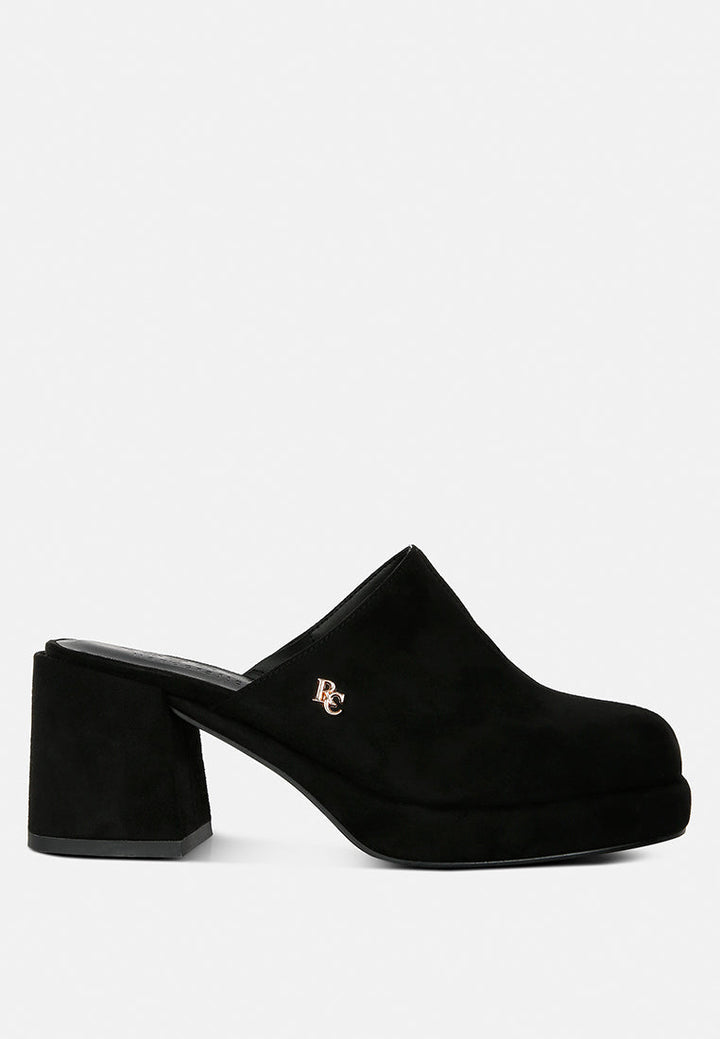 Delaunay Suede Heeled Mule Sandals-0