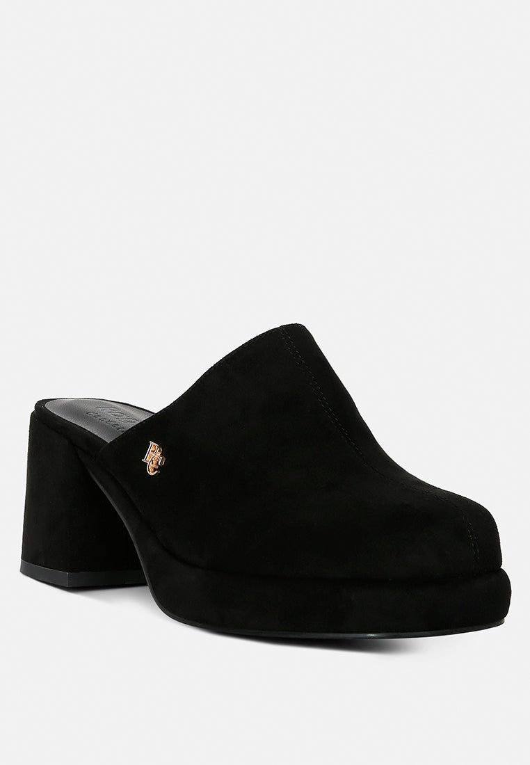 Delaunay Suede Heeled Mule Sandals-1