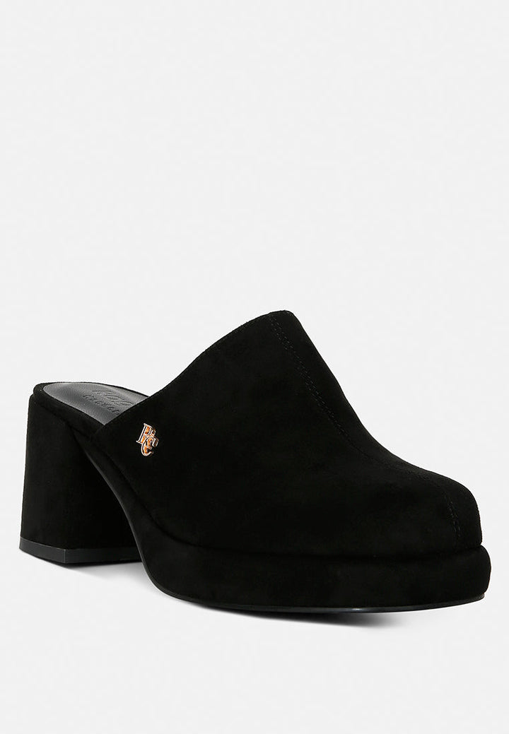 Delaunay Suede Heeled Mule Sandals-1