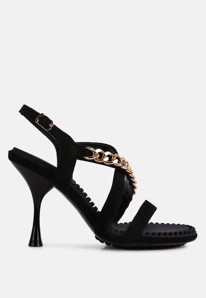 Domeda Metal Chain Mid Heel Sandal-0