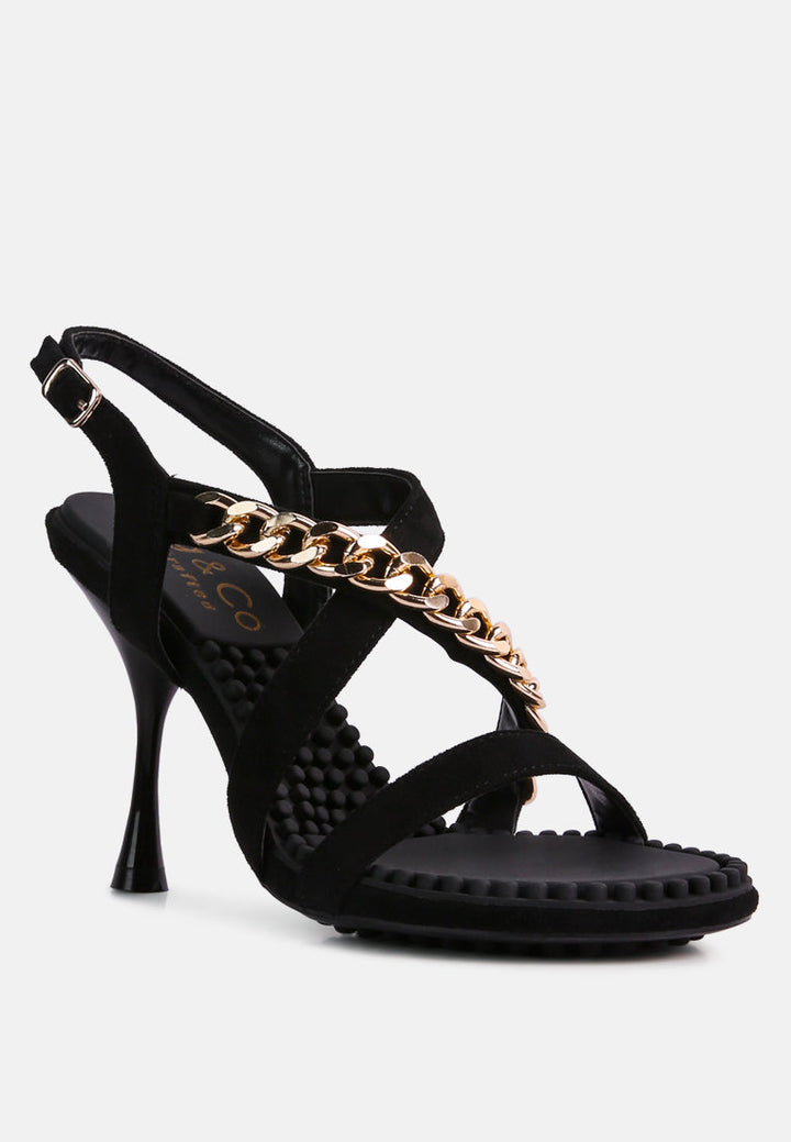 Domeda Metal Chain Mid Heel Sandal-1