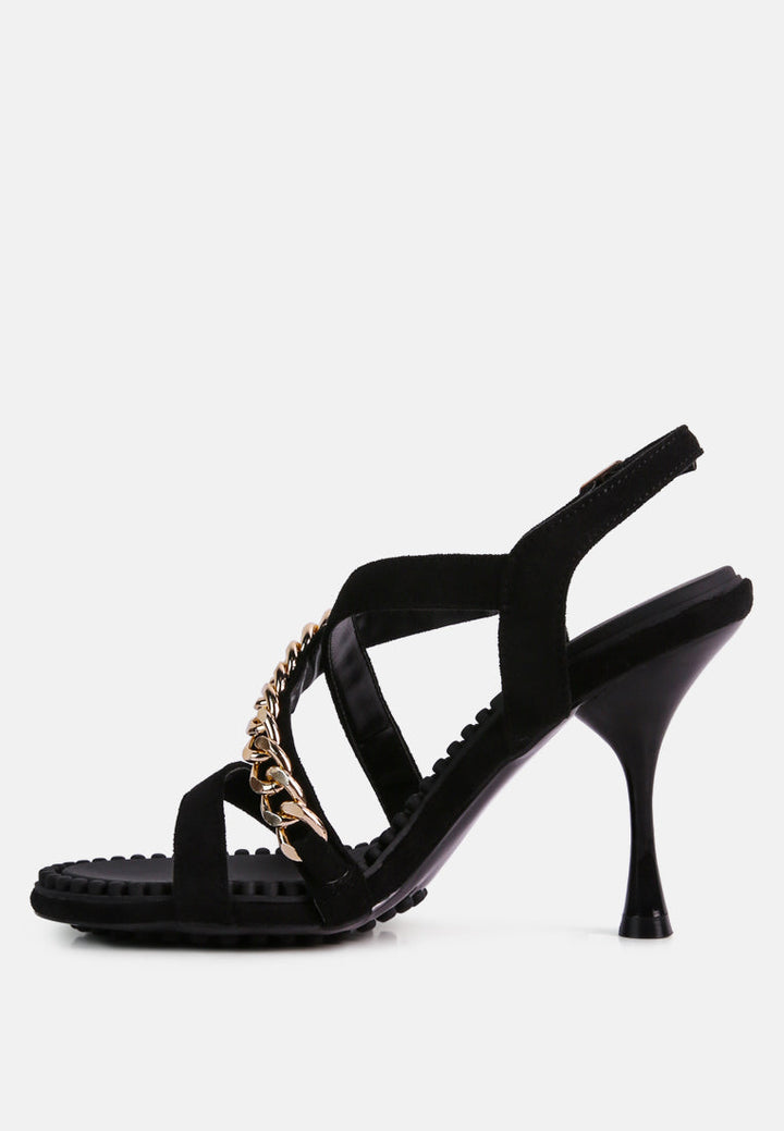 Domeda Metal Chain Mid Heel Sandal-2