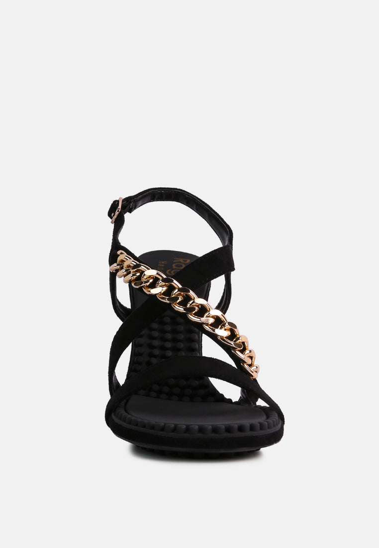 Domeda Metal Chain Mid Heel Sandal-3