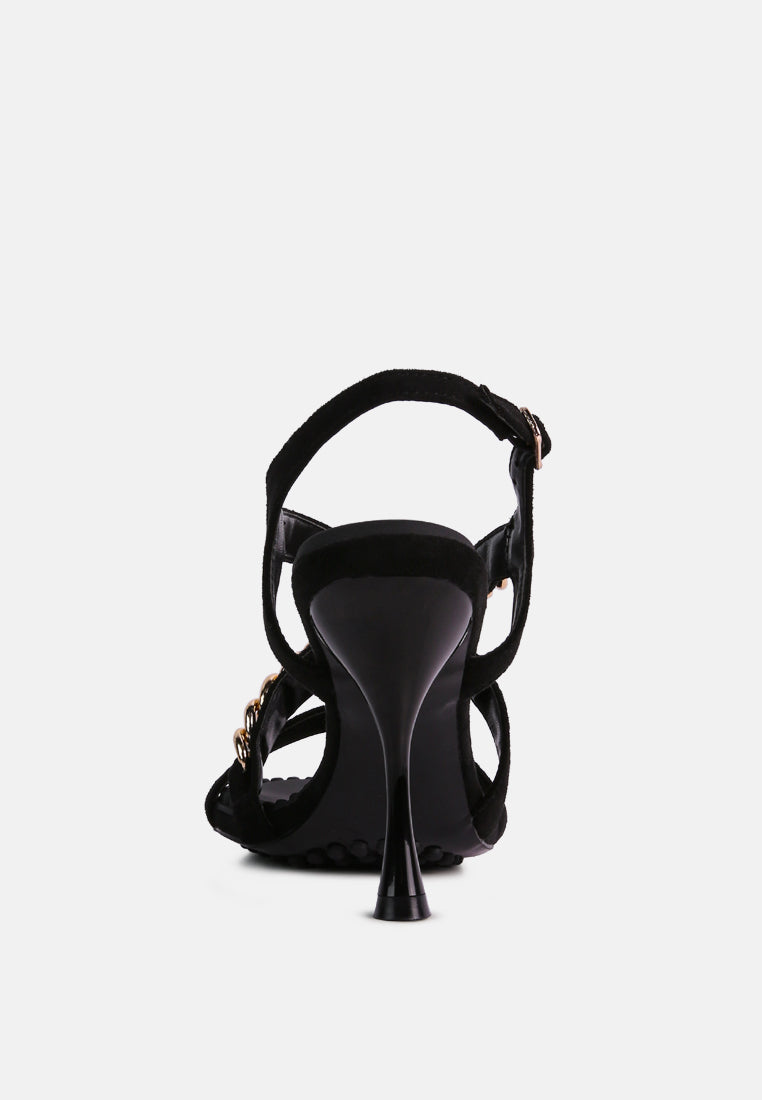 Domeda Metal Chain Mid Heel Sandal-4
