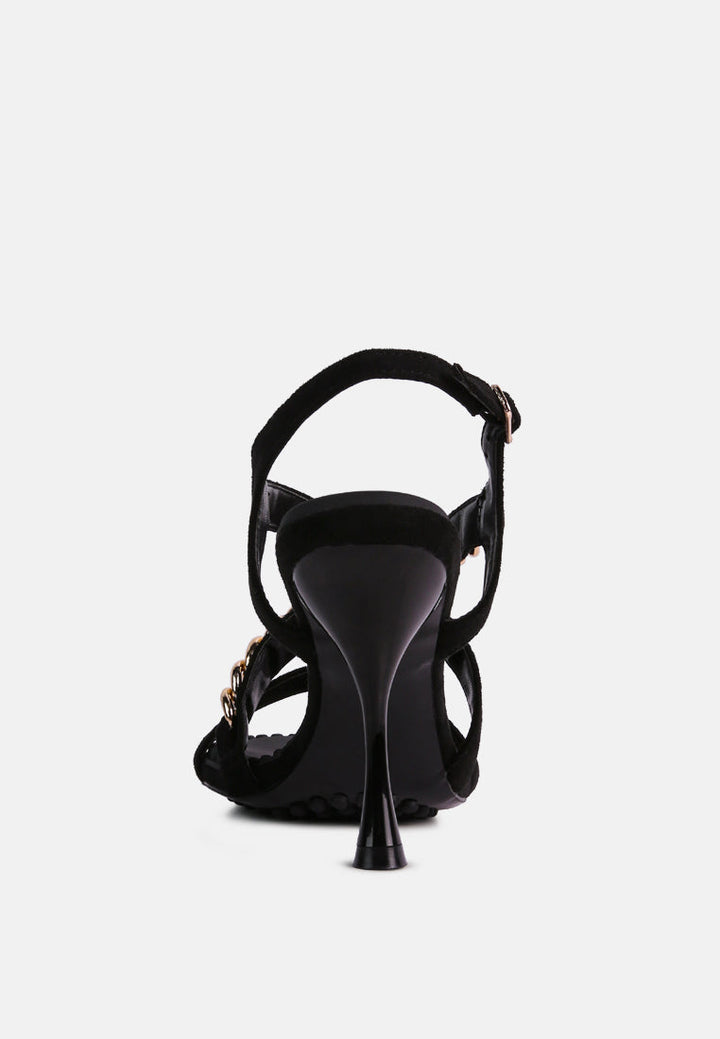 Domeda Metal Chain Mid Heel Sandal-4
