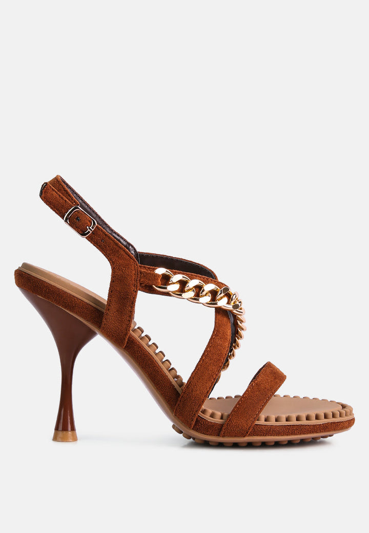 Domeda Metal Chain Mid Heel Sandal-6