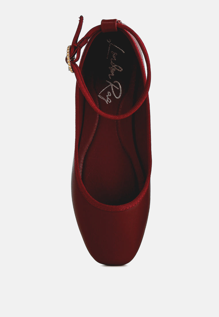 Danseur Ankle Strap Detail Ballet Flats-4