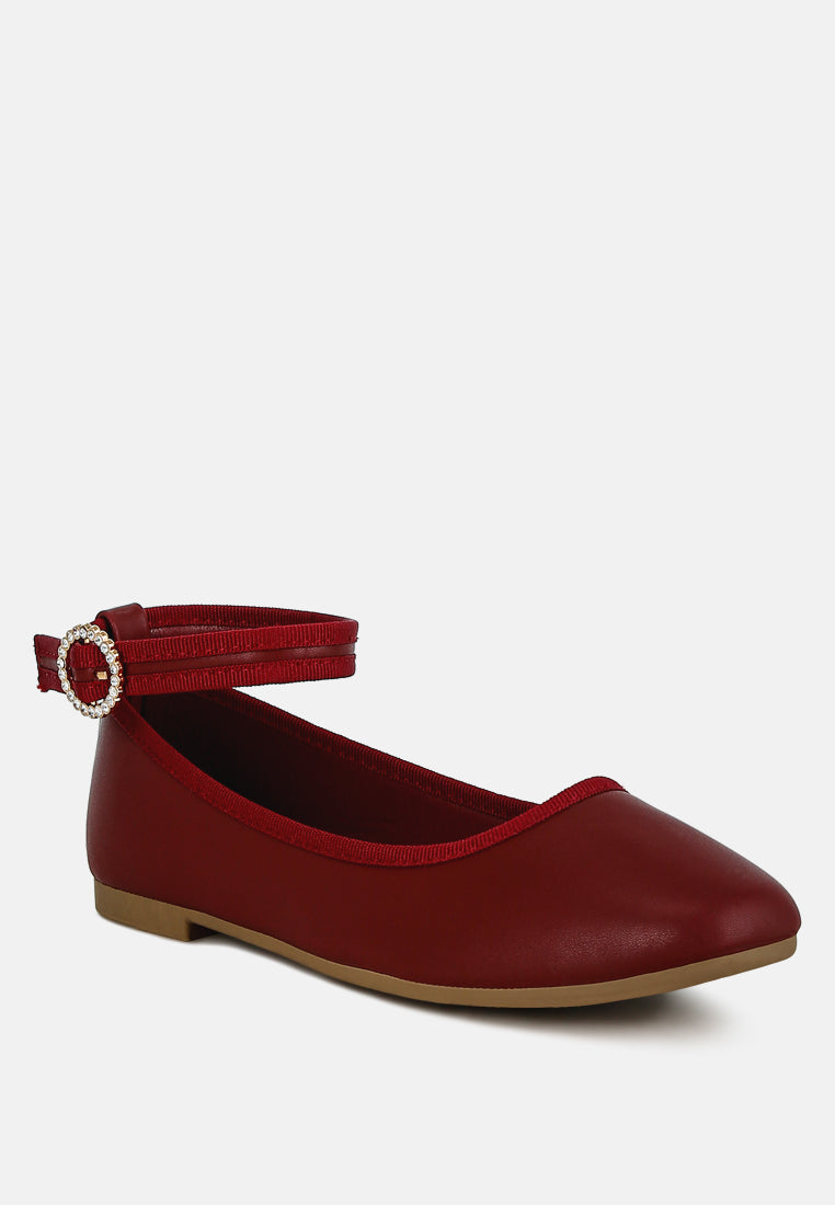 Danseur Ankle Strap Detail Ballet Flats-2