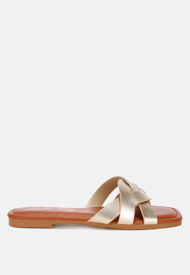 Dickery Knotted Straps Detail Slip Ons-6