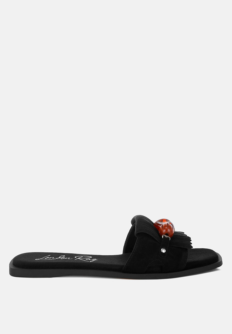 Dinasa Beaded Slip On Flats-0