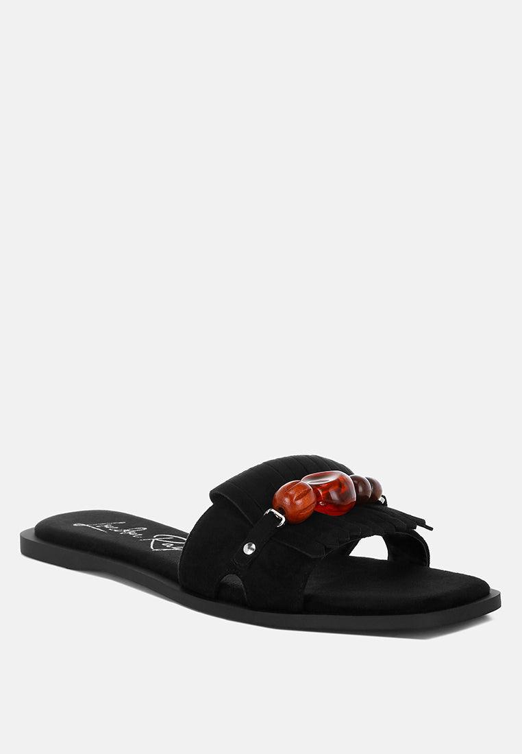 Dinasa Beaded Slip On Flats-2