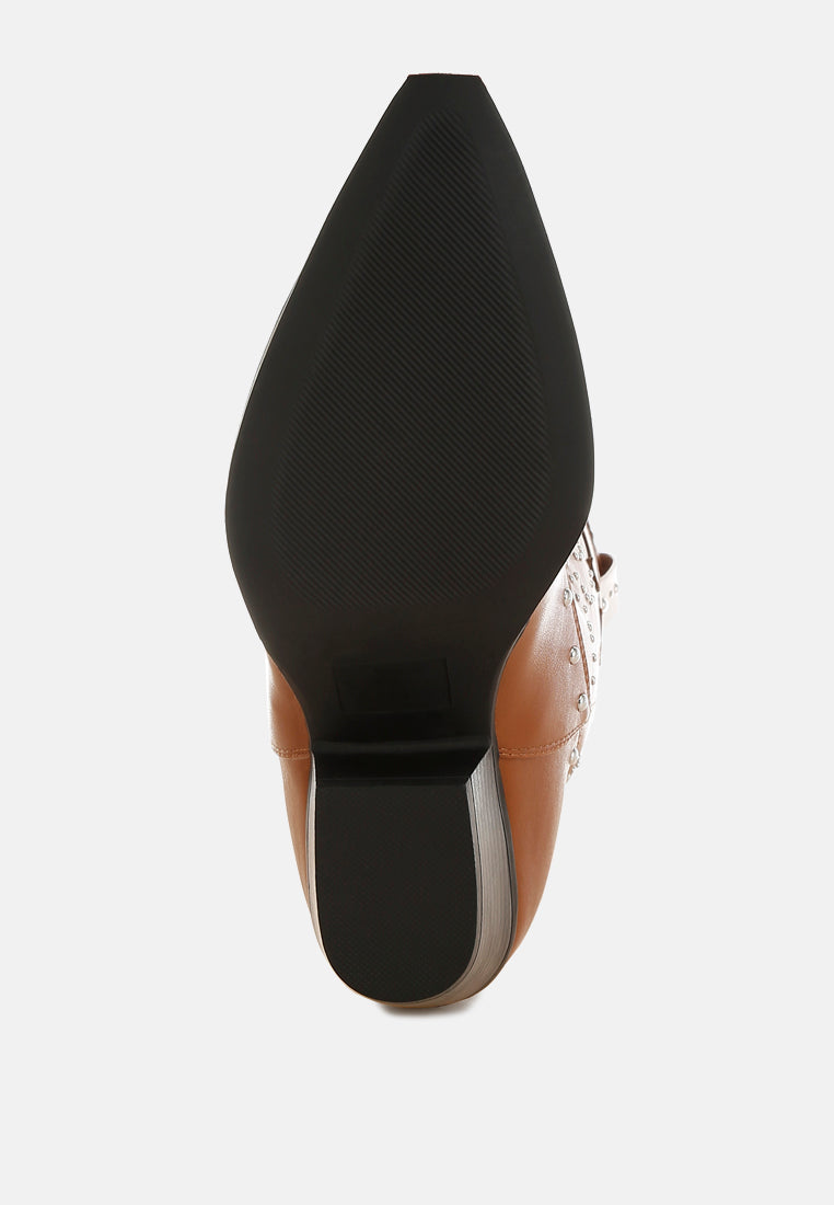 Dockery Studs Embellished Cowboy Boots-4
