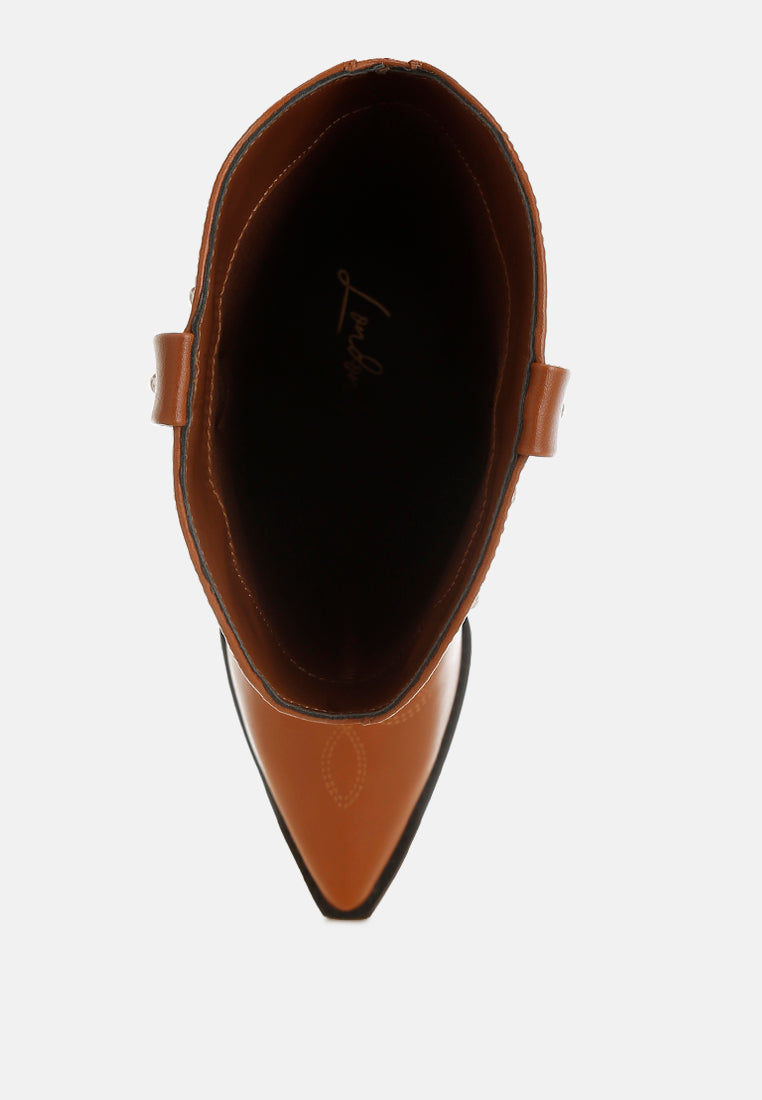Dockery Studs Embellished Cowboy Boots-3