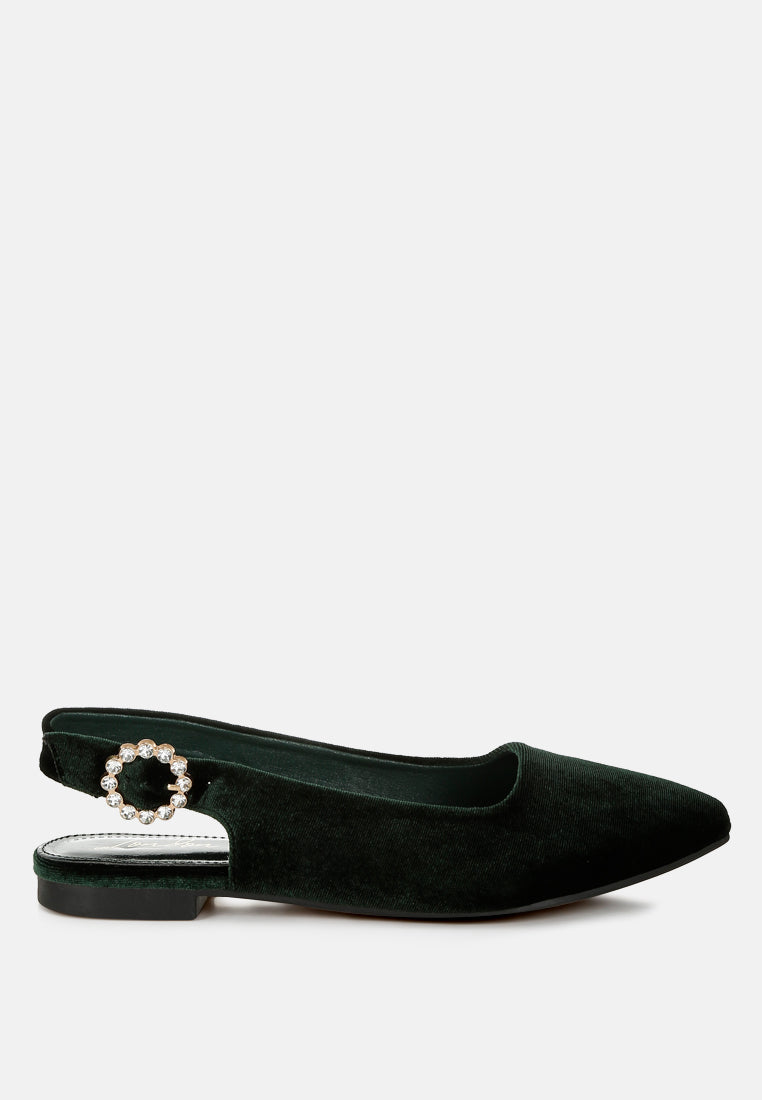 Dolan Velvet Slingback Flat Sandals-5