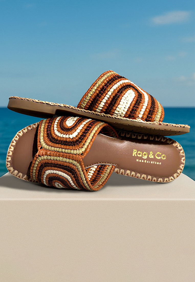 Kivah Handwoven Raffia Slip-On Flats-3