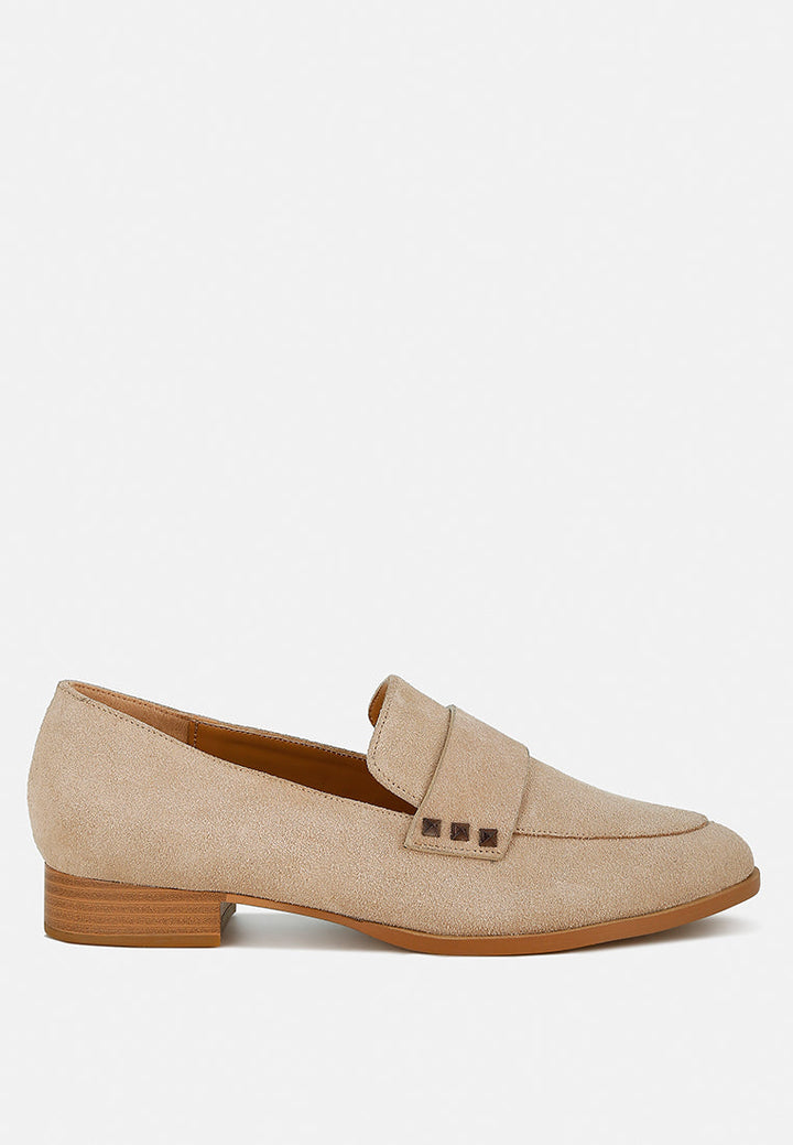 Durance Studded Genuine Suede Loafers-0