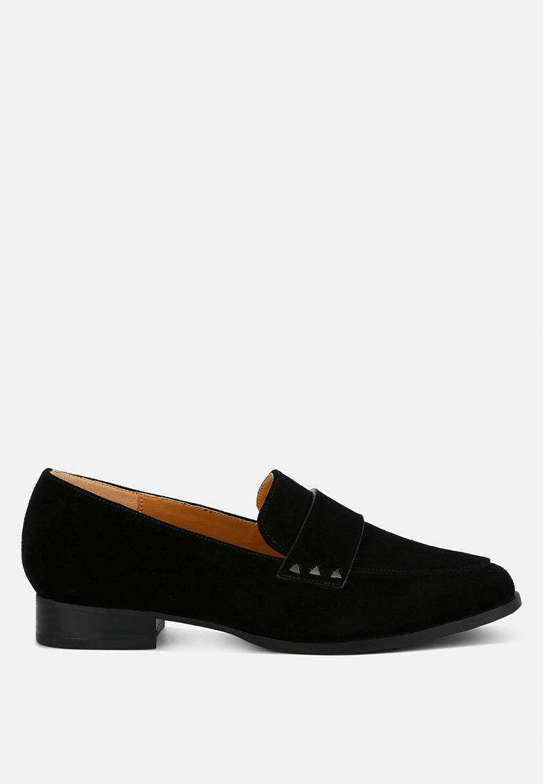 Durance Studded Genuine Suede Loafers-5