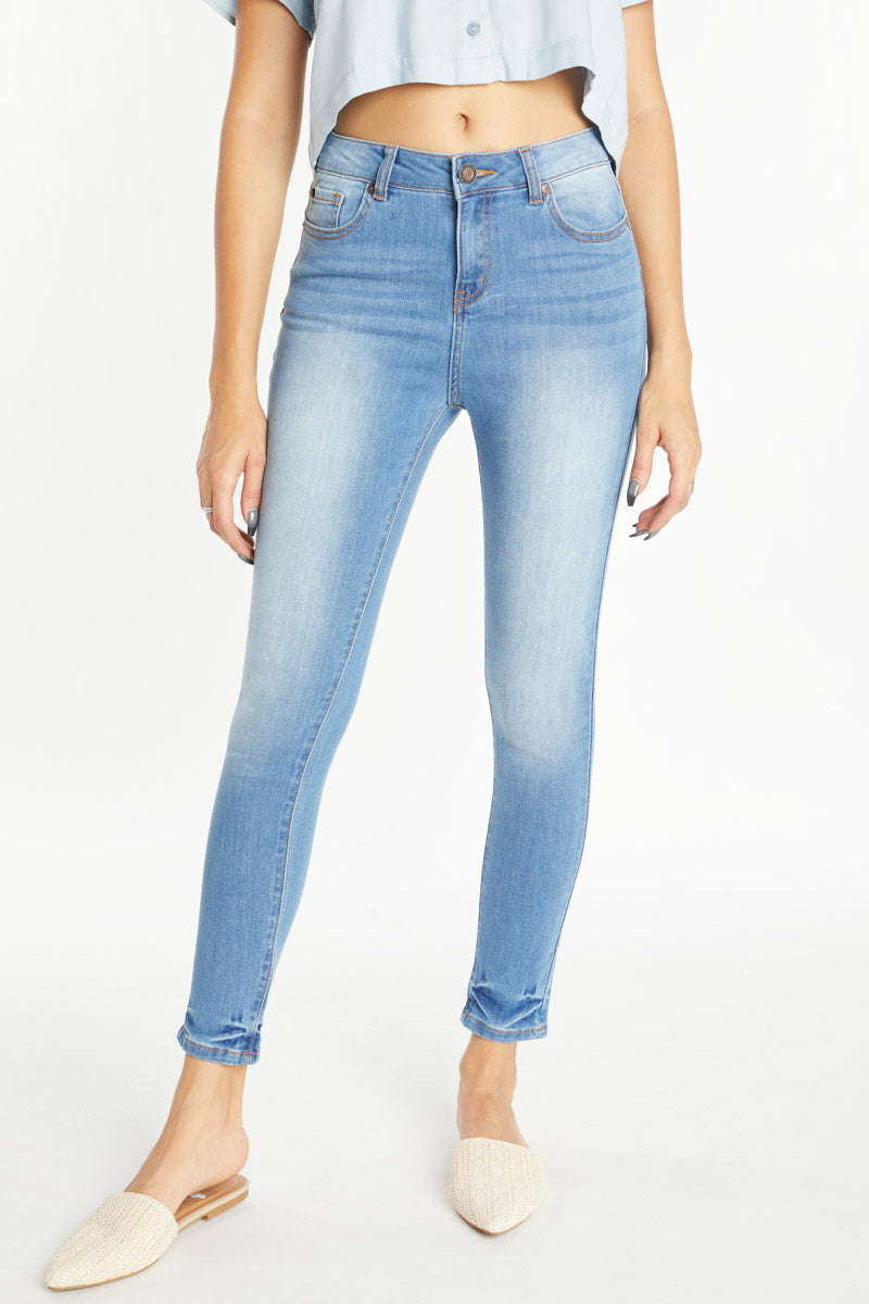 High Rise 5 Pocket Skinny Jeans-0