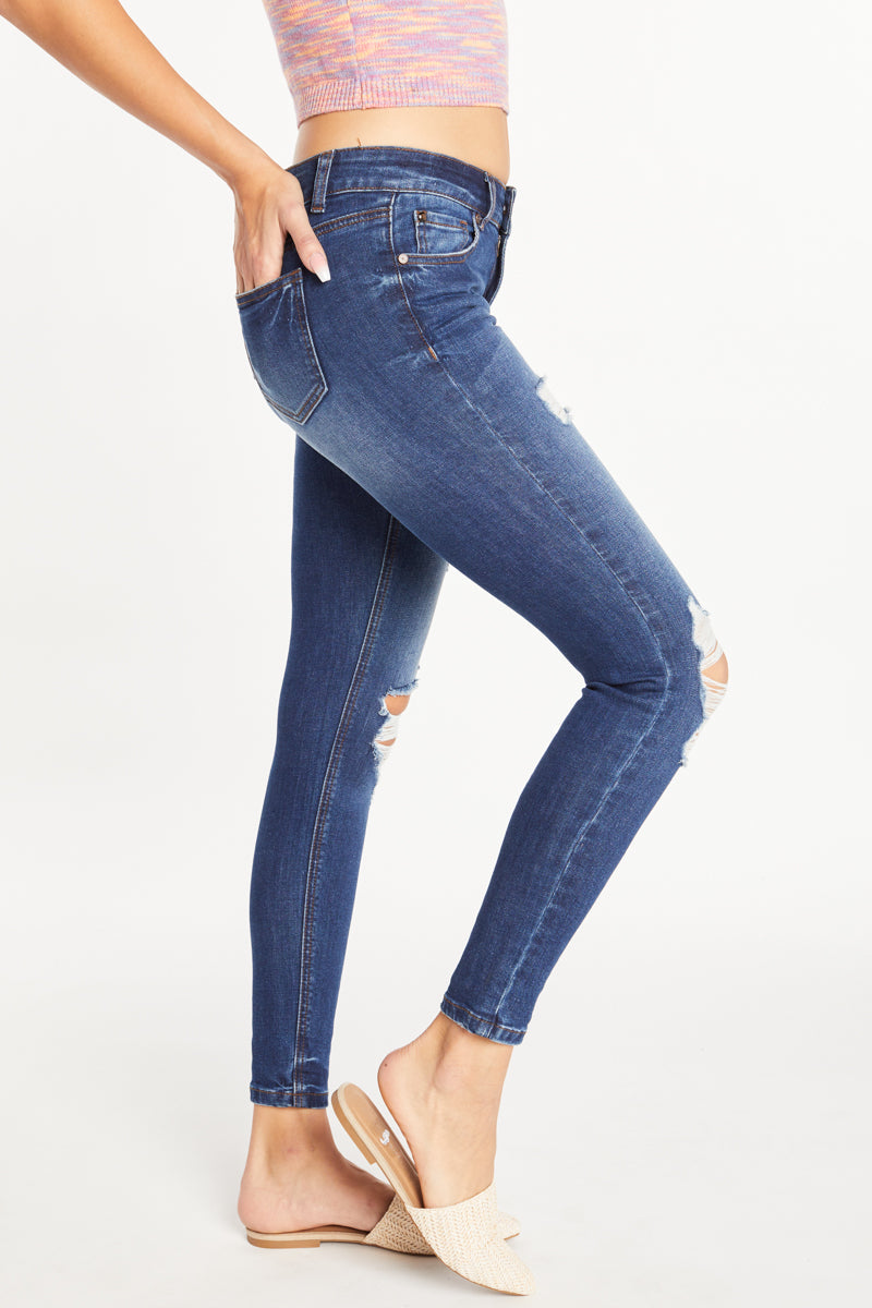 Distressed Denim Skinny Jeans-3