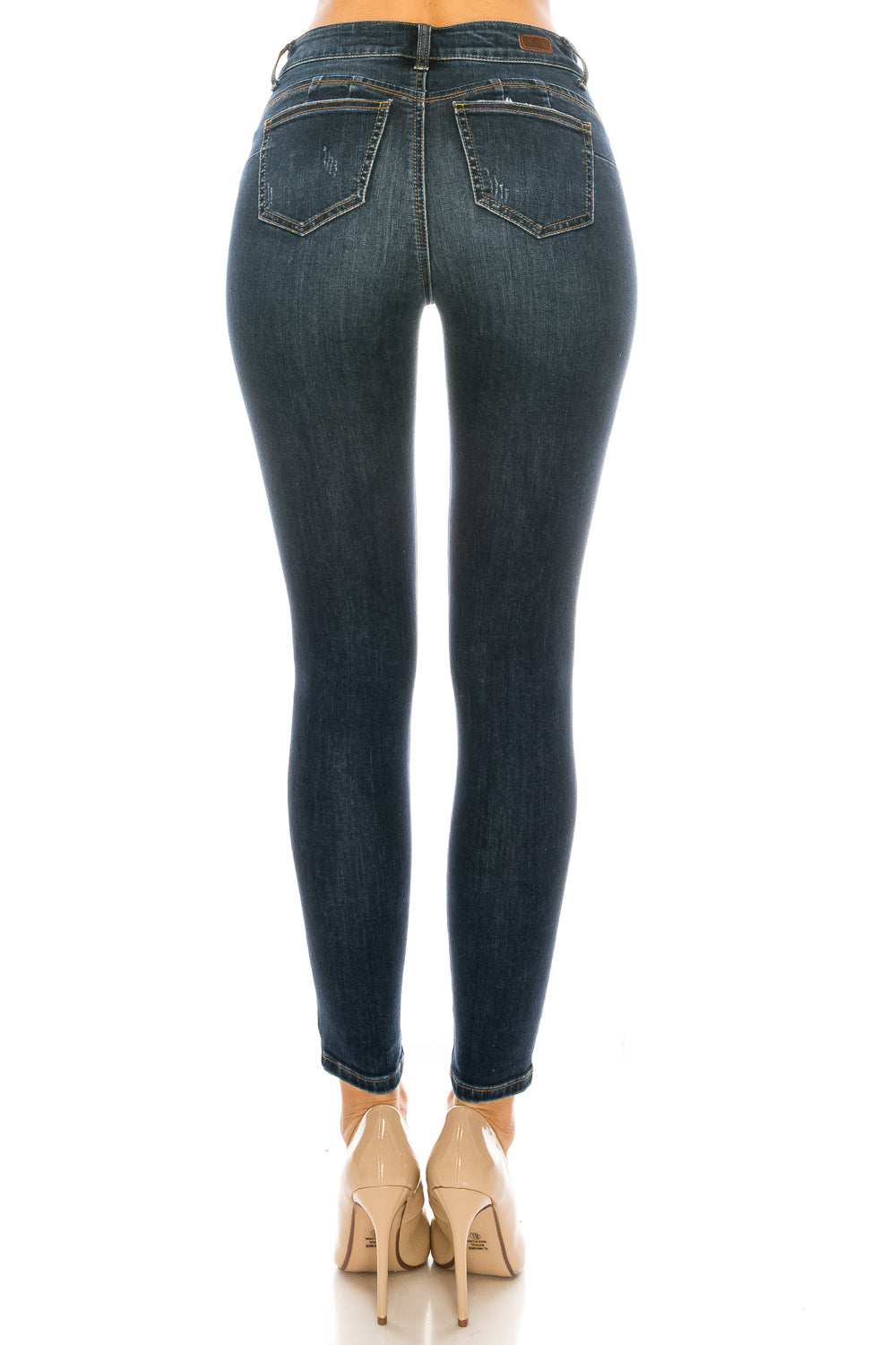 Mid Rise Destructed Skinny Jeans-4