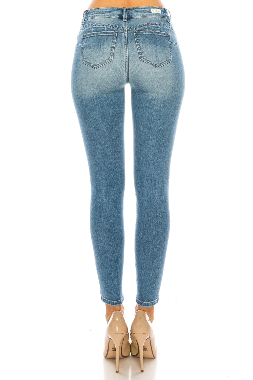 Mid Rise Destructed Skinny Jeans-4