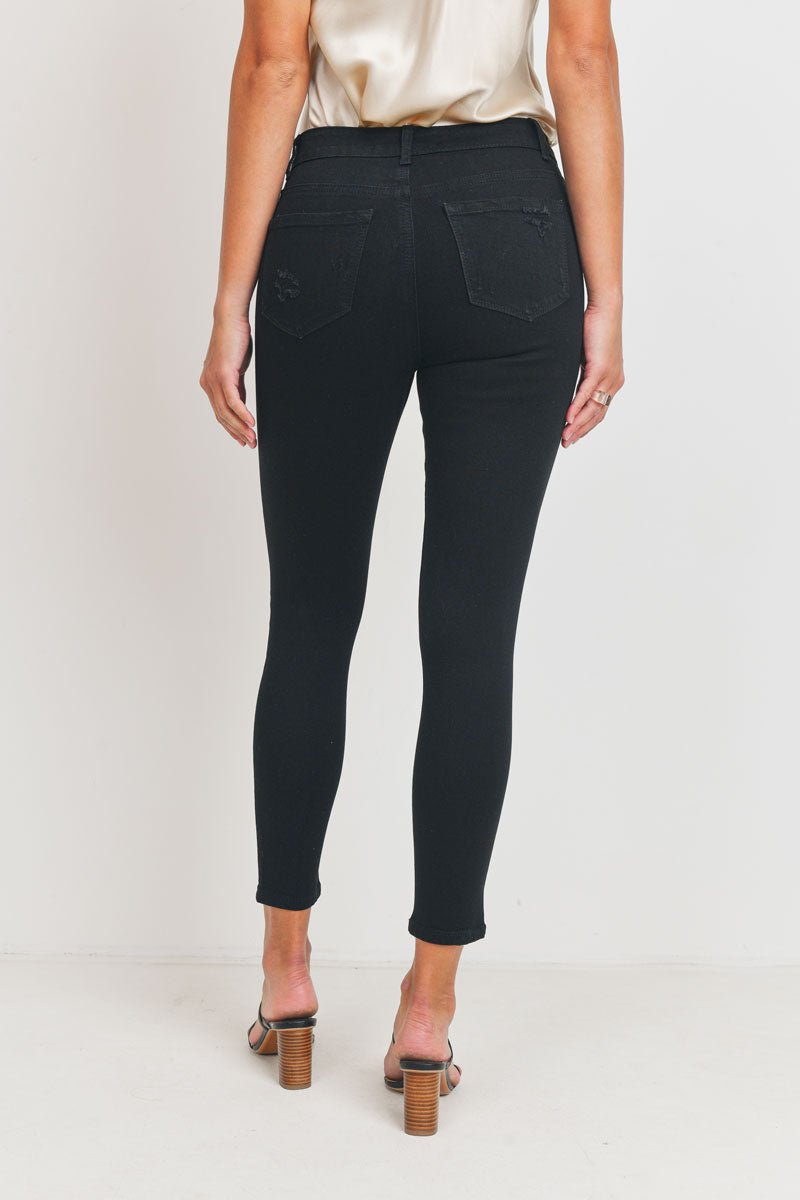 High Rise Destructed Skinny Jeans-4
