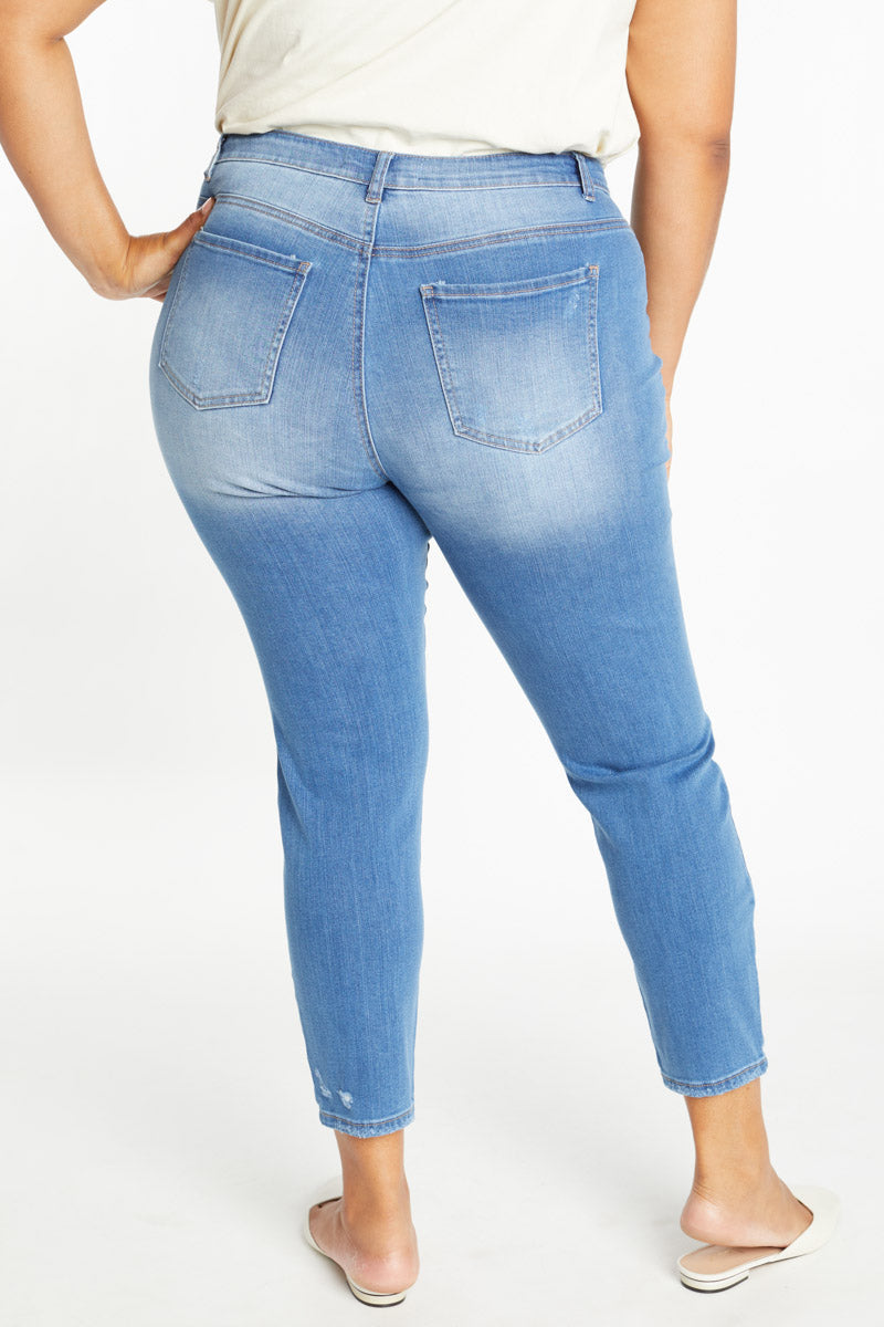 High Rise Destructed Ankle Skinny-2