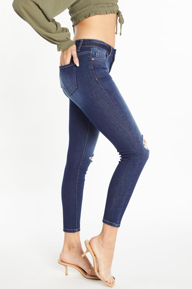 High Rise Destructed Skinny Jeans-1