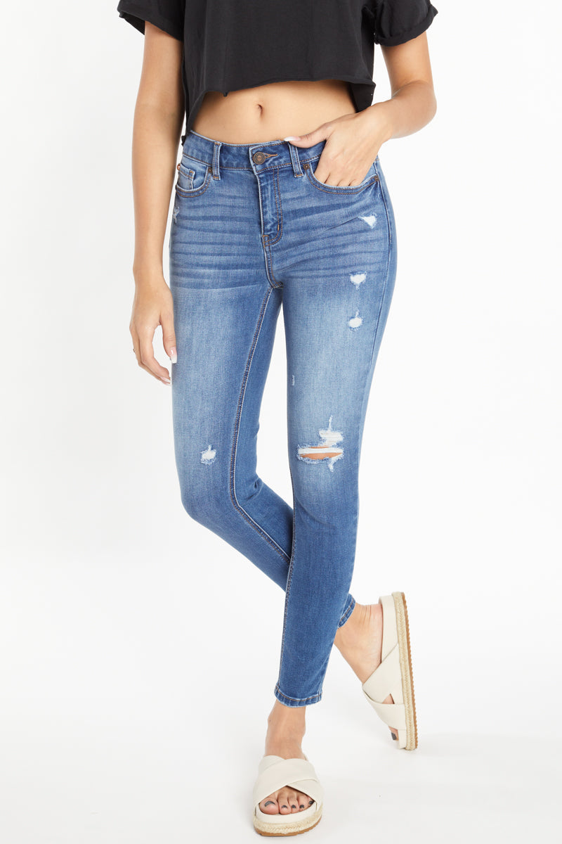 High Rise 5 Pocket Skinny Jeans-3