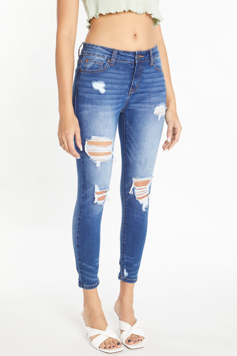 Destructed Ankle Skinny Jeans-2