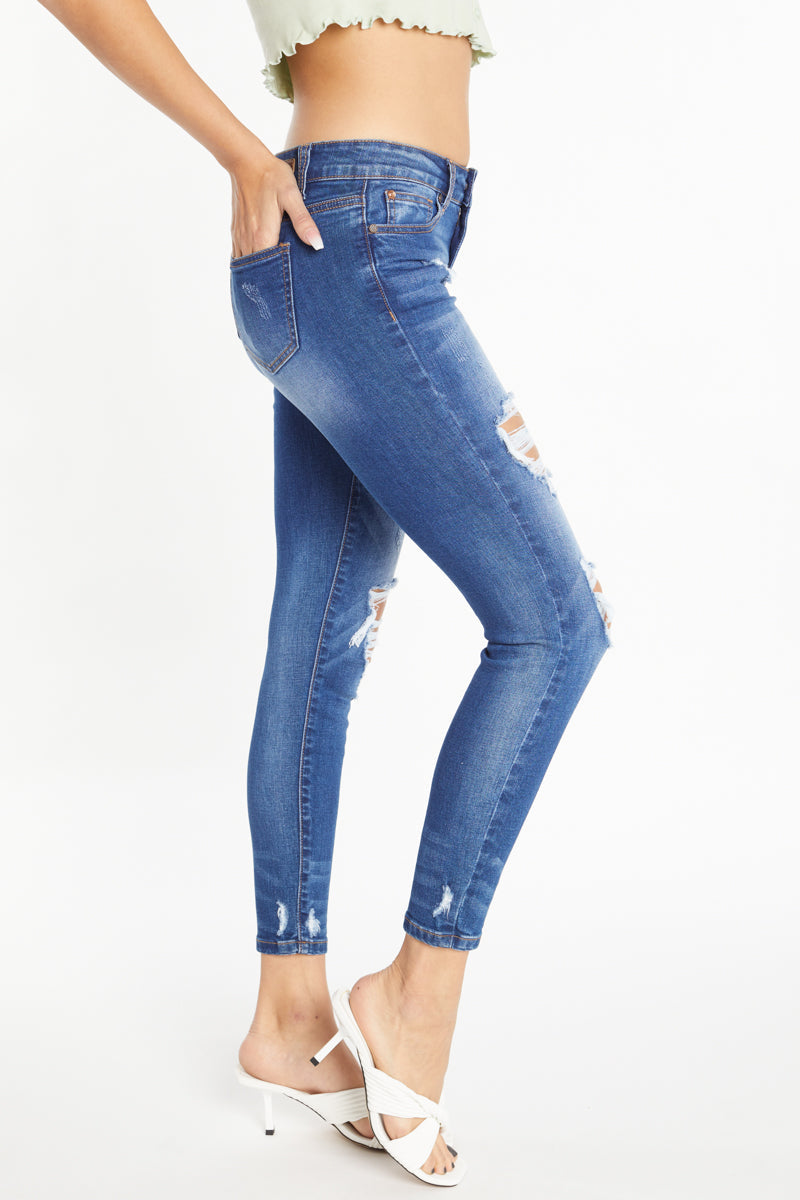 Destructed Ankle Skinny Jeans-3
