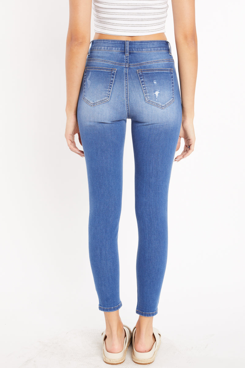 High Rise Destructed Skinny Jeans-4
