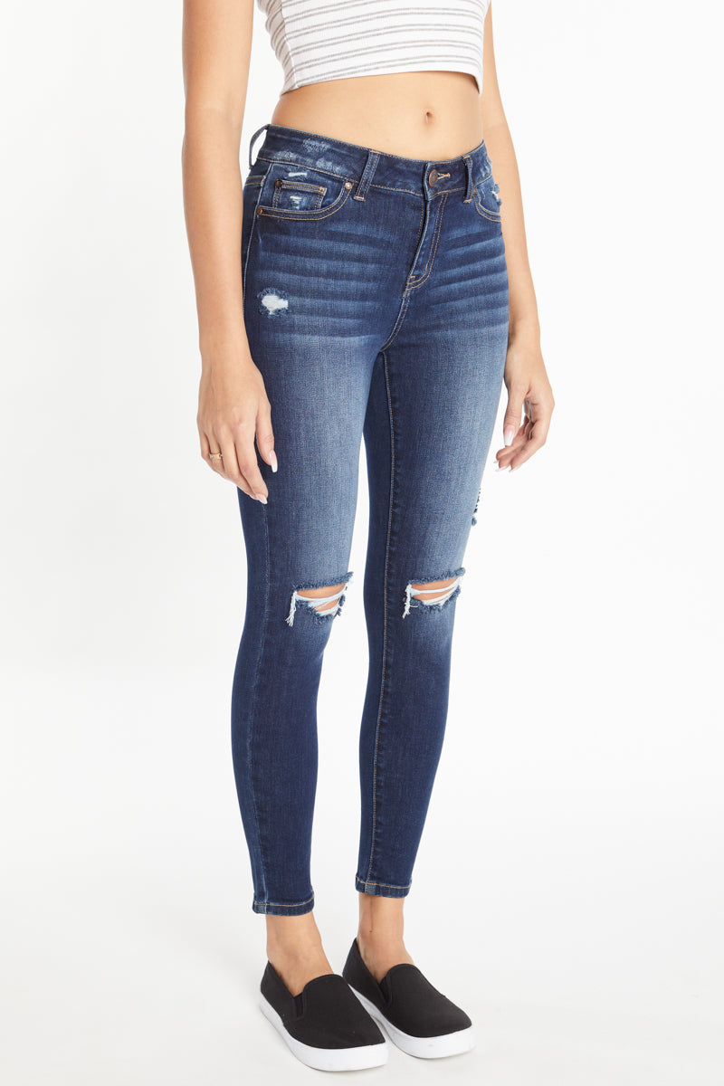 High Rise Destructed Skinny Jeans-2