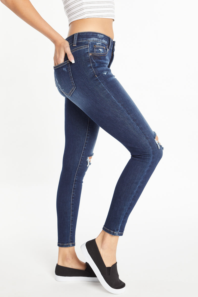 High Rise Destructed Skinny Jeans-3