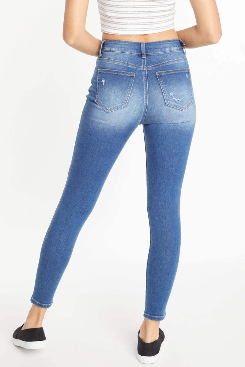 High Rise Destructed Skinny Jeans-1