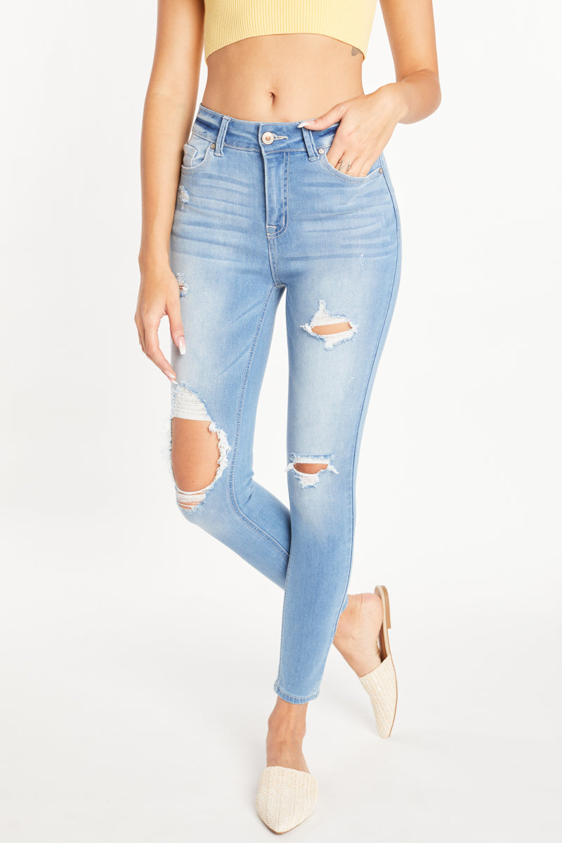 High-rise 5-pocket ankle skinny jeans-0