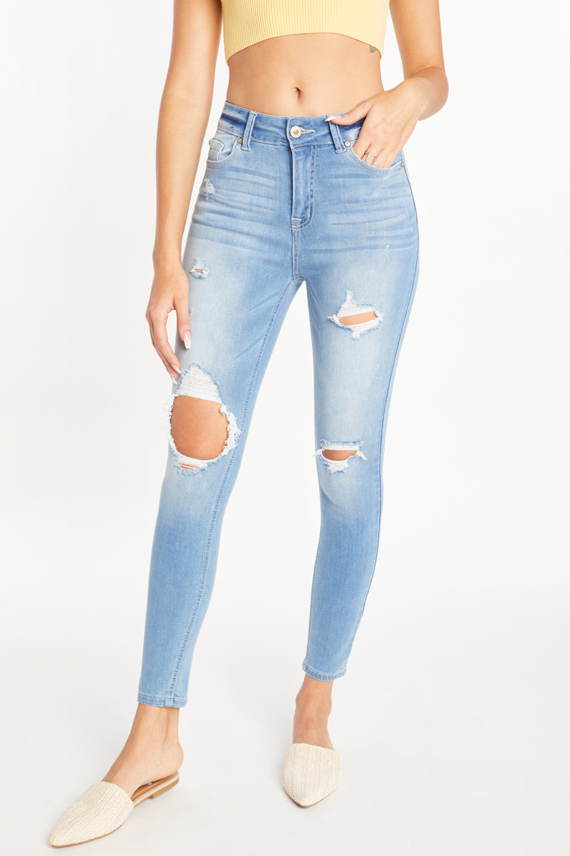 High-rise 5-pocket ankle skinny jeans-2