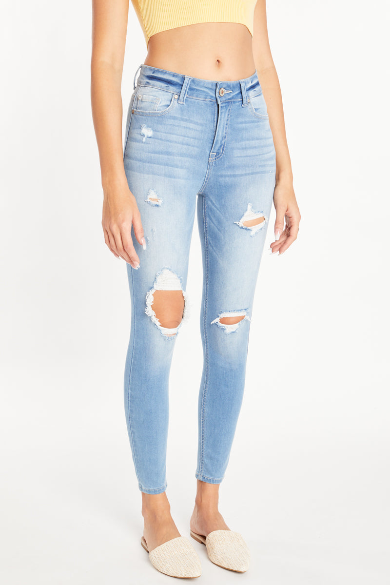 High-rise 5-pocket ankle skinny jeans-3