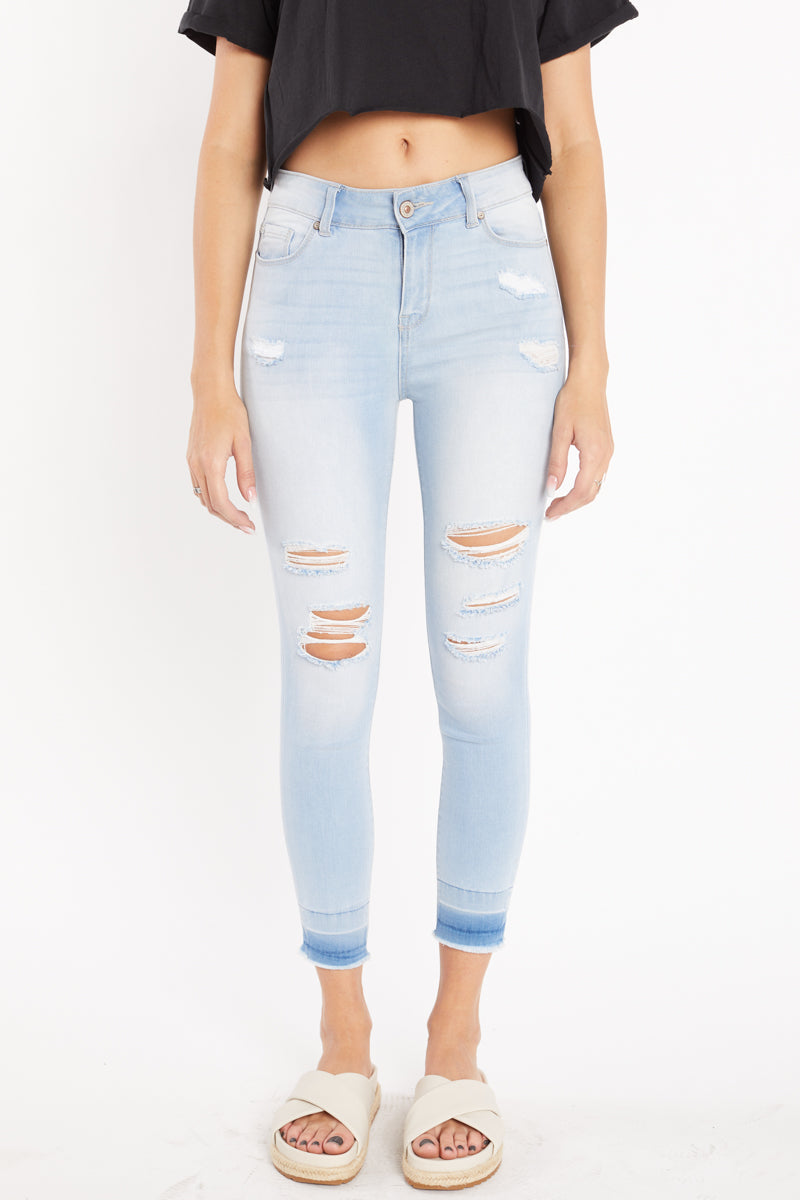 High Rise Destructed Skinny Jeans-1