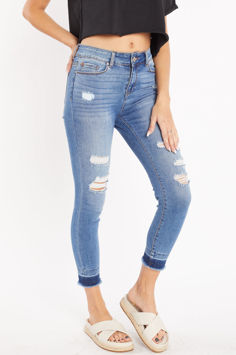 High Rise Destructed Skinny Jeans-2