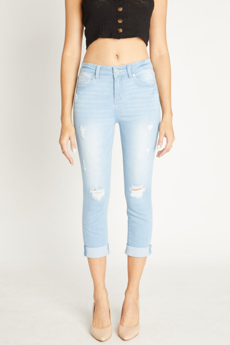 High Rise Cropped Skinny Jeans-0