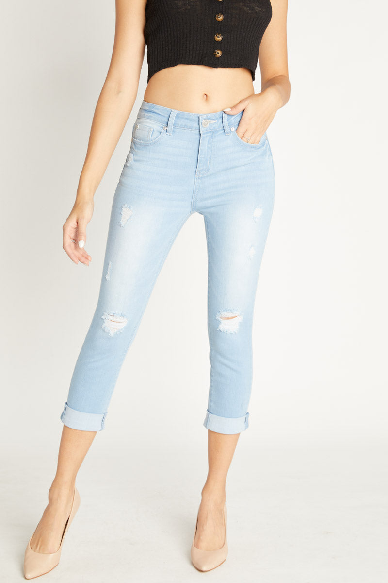 High Rise Cropped Skinny Jeans-3