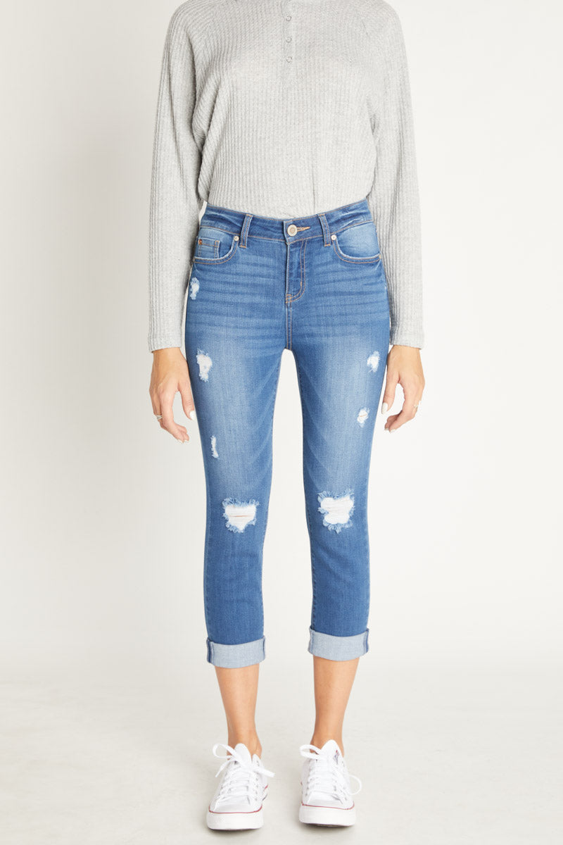 High Rise Cropped Skinny Jeans-0